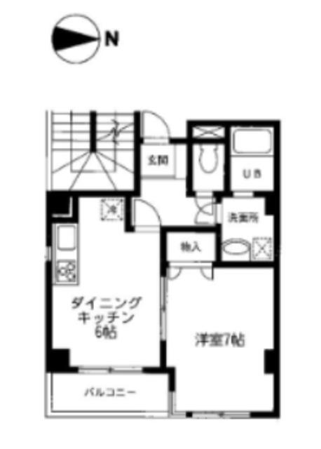 クリーンマンション(1DK/4階)の間取り写真