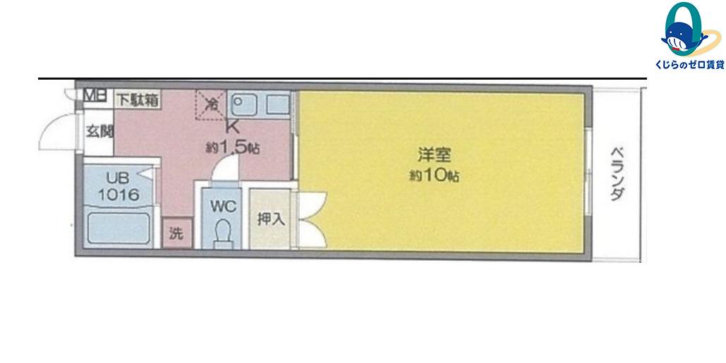 アビターレ筒井(1K/4階)の間取り写真