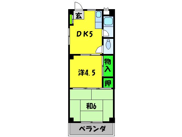 ドミール NKN(2DK/3階)の間取り写真