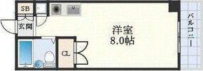 東明マンション江坂II(ワンルーム/6階)の間取り写真