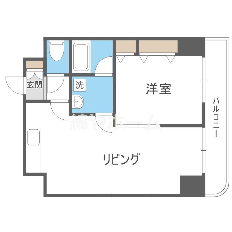グランデージ新深江(1LDK/5階)の間取り写真