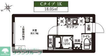 レピュア駒込レジデンス(1K/1階)の間取り写真