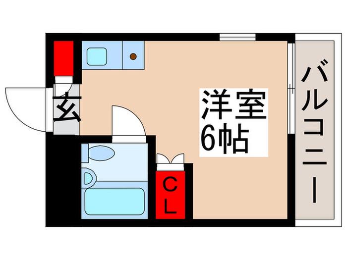 ビアリッツ行徳(ワンルーム/3階)の間取り写真