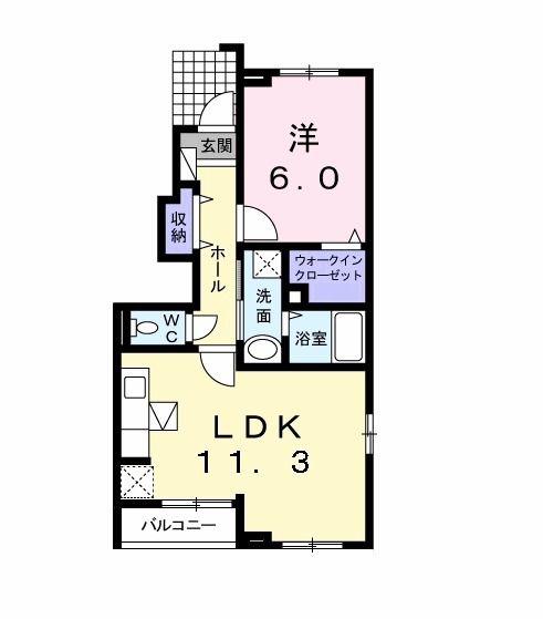 エピソードI(1LDK/1階)の間取り写真