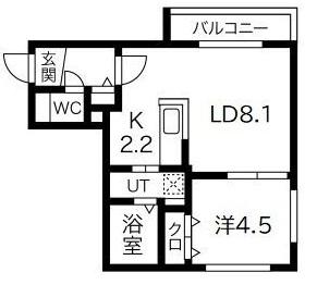 ノムラ新さっぽろ(1LDK/3階)の間取り写真