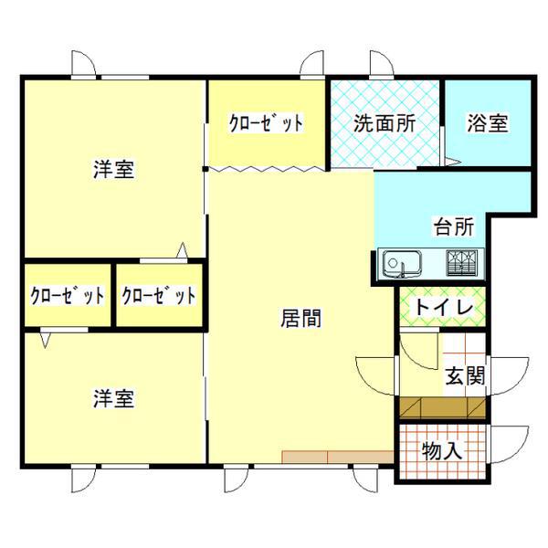 グリーンヒルズ2(2LDK/2階)の間取り写真