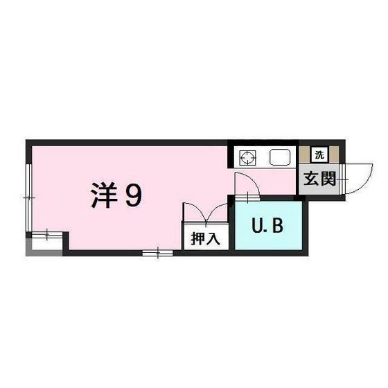 出汐Uビル(ワンルーム/4階)の間取り写真