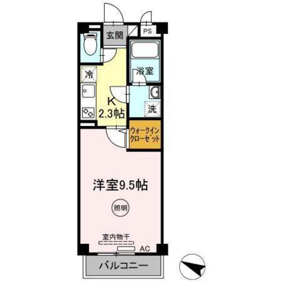 イミソーレ(1K/1階)の間取り写真