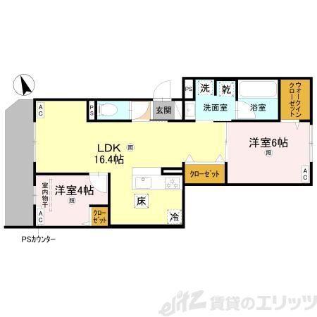 クラシスト菅原ウエスト(2LDK/1階)の間取り写真