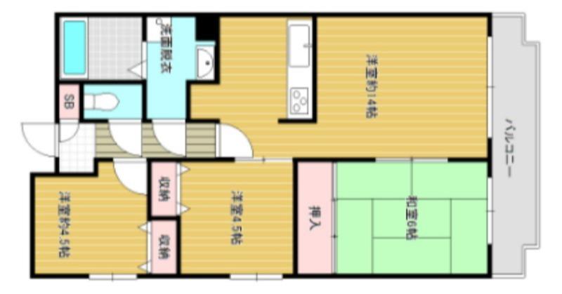 エージレス巽東(3LDK/5階)の間取り写真