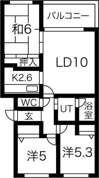旭ヶ丘ガーデンヒルズ(3LDK/2階)の間取り写真