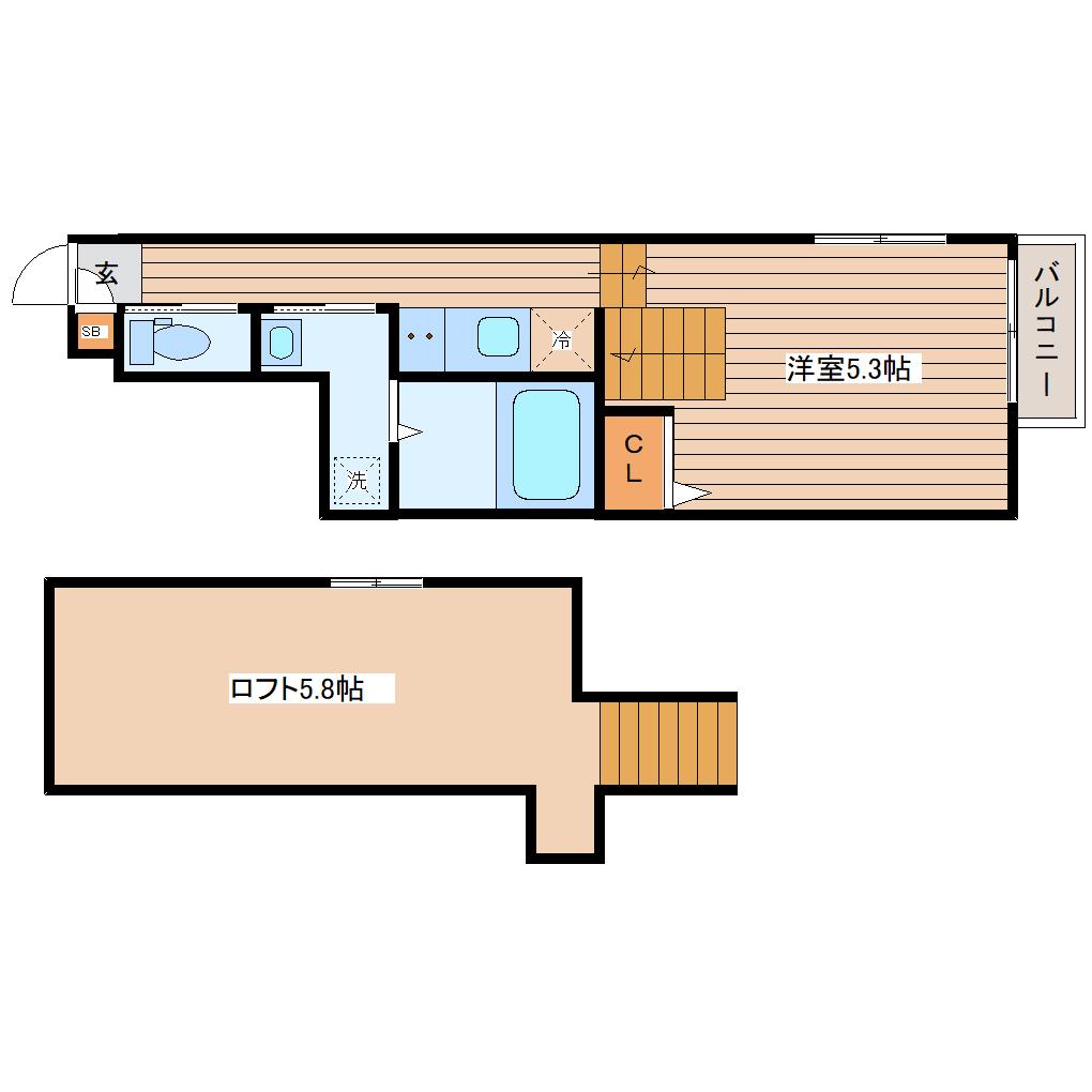 LIBRA COURT榴岡 A棟(1K/1階)の間取り写真