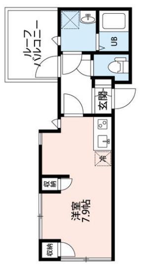THE ROOMS 新大久保(1K/3階)の間取り写真