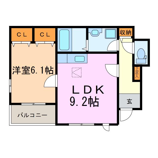 メルヴェール(1LDK/1階)の間取り写真