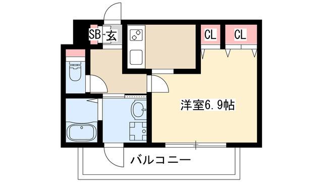 プレサンス金山グリーンパークス(1K/14階)の間取り写真