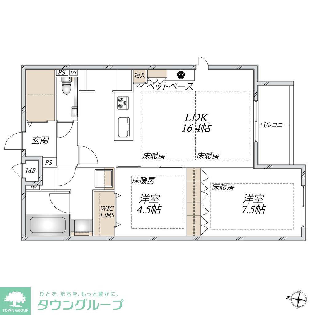 CASA HIYORIE(2LDK/3階)の間取り写真