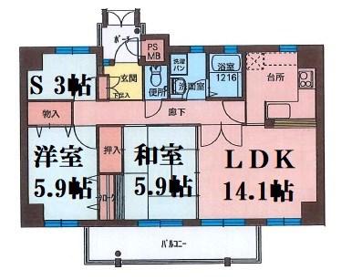 フィールトレイン(2SLDK/5階)の間取り写真