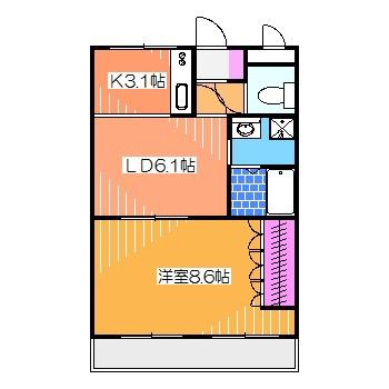 ライブリーハイム(1LDK/1階)の間取り写真