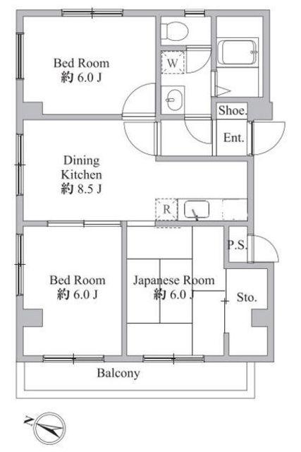 T′S GARDEN小岩(3DK/2階)の間取り写真