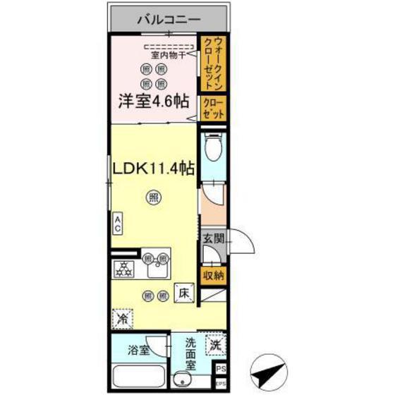 TAMURA西川口(1LDK/1階)の間取り写真