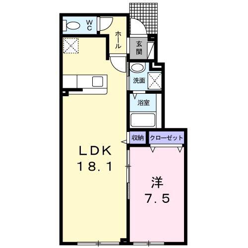 ステーションパーク壱番館(1LDK/1階)の間取り写真