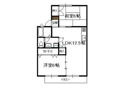 セジュールコバエ(2LDK/2階)の間取り写真