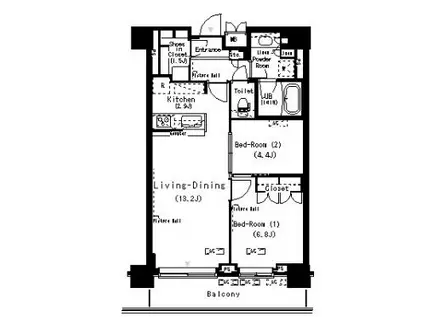 PARK AXIS 辰巳STAGE(2LDK/3階)の間取り写真
