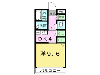 サンシャイン33(1DK/2階)の間取り写真