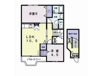 グレースコート2(2LDK/2階)の間取り写真
