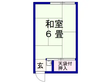 丸忠アパート(ワンルーム/2階)の間取り写真