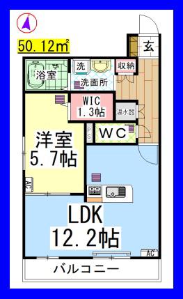AF オール電化・エスグランデ(1LDK/1階)の間取り写真