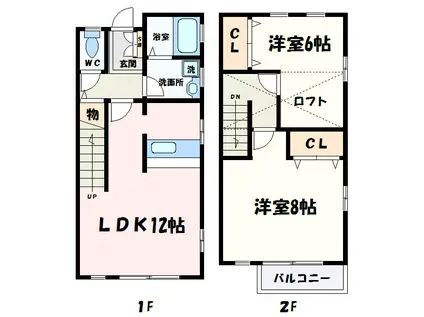 ピュアコート(2SLDK/1階)の間取り写真