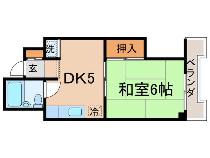 シルクビル(1DK/4階)の間取り写真