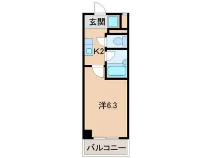 和歌山ドリームビル(1K/2階)の間取り写真