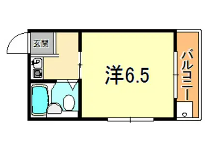 ドミール青木(1K/2階)の間取り写真