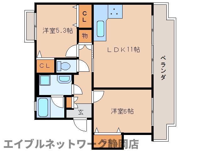 サンハイムサトー(2LDK/3階)の間取り写真