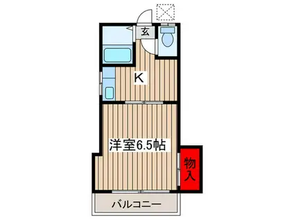 滝沢コーポ(1K/2階)の間取り写真