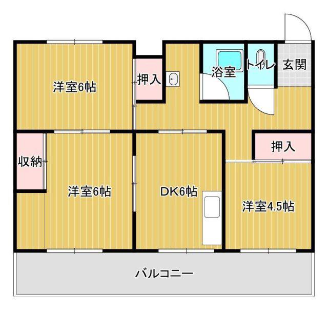 きめたマンション(3DK/3階)の間取り写真