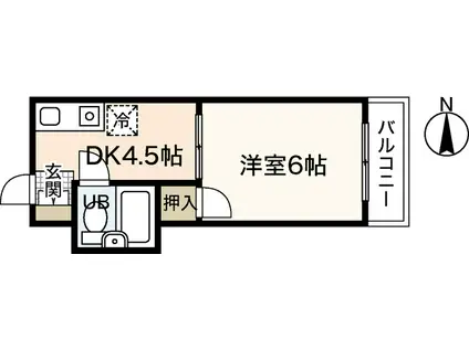 丸井ビル(1DK/1階)の間取り写真