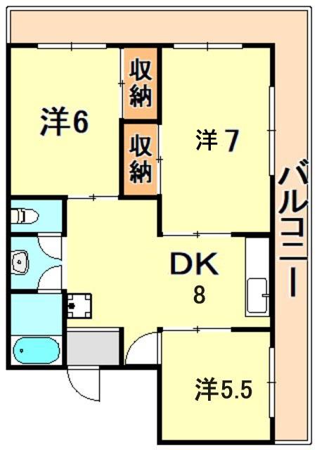 シャトレイユ(3LDK/5階)の間取り写真