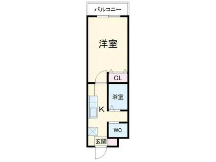 A・CITY瑞穂雁道(1K/4階)の間取り写真