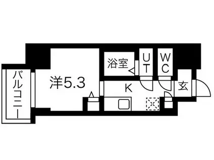 フォーリアライズ昭和南通1(1K/8階)の間取り写真