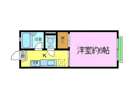 長谷川ハイツ(1K/1階)の間取り写真