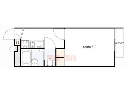 レオパレス久々知II(1K/2階)の間取り写真