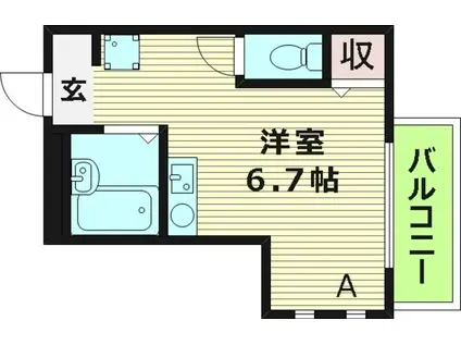 尚志ハウス(1K/1階)の間取り写真