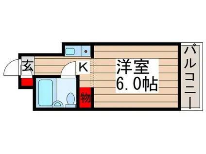 ロザール鎌ヶ谷(1K/1階)の間取り写真