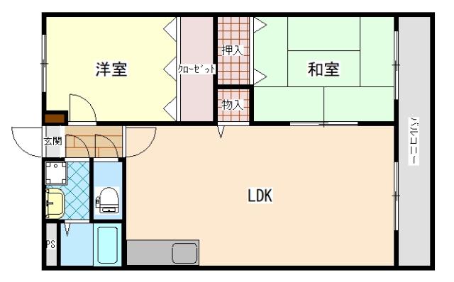 シトラスハーモニー(2LDK/3階)の間取り写真
