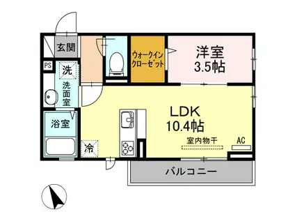 TRACE NAGAMACHIII(1LDK/3階)の間取り写真