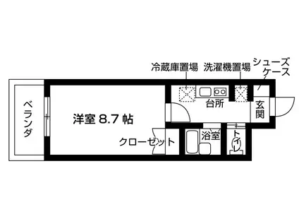 新百合グリーンハウス(1K/1階)の間取り写真