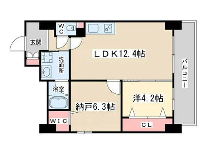 デセンテ北梅田(1SLDK/6階)の間取り写真